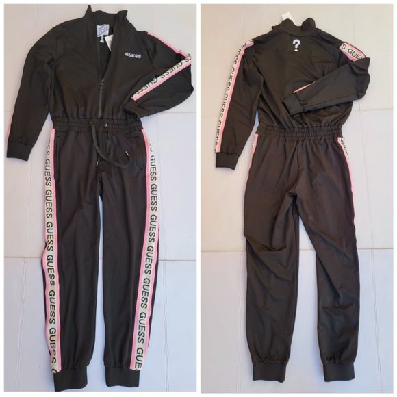 GUESS Sideband Logo Drawstring Waist Jumpsuit sz S - Picture 11 of 16